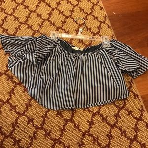 Victoria + sophia off the shoulder crop